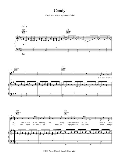 Candy Chords by Paolo Nutini .
